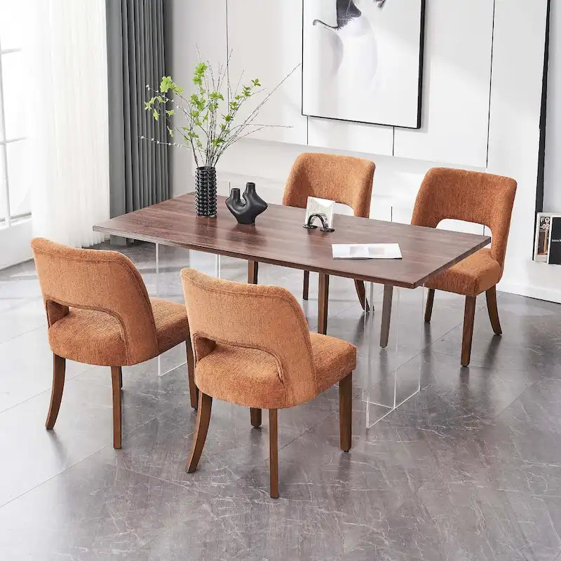 Lot de 4 chaises de salle à manger tapissées de tissu