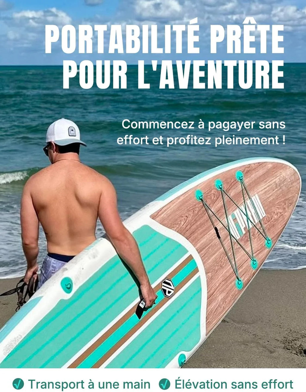 Niphean Paddle Gonflable Adulte avec Tous Les Accessoires, 320cm Planches de Stand Up Paddle Gonflables pour Tous Les Niveaux, Sup avec Capacité 200 kg pour 2 Personnes, Paddle Gonflable avec Siège
