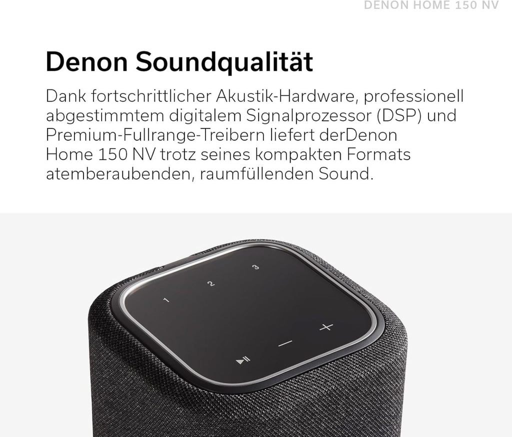 Denon Home 150 enceinte multiroom Hi-Fi avec HEOS intégré, Alexa intégrée, Wi-Fi, Bluetooth, USB, AirPlay 2, audio Hi-Res, noir