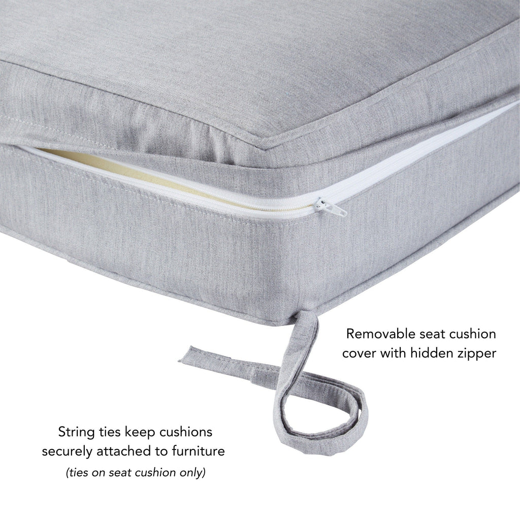 Ensemble de deux coussins d'extérieur haut de gamme Sunbrella pour assise profonde