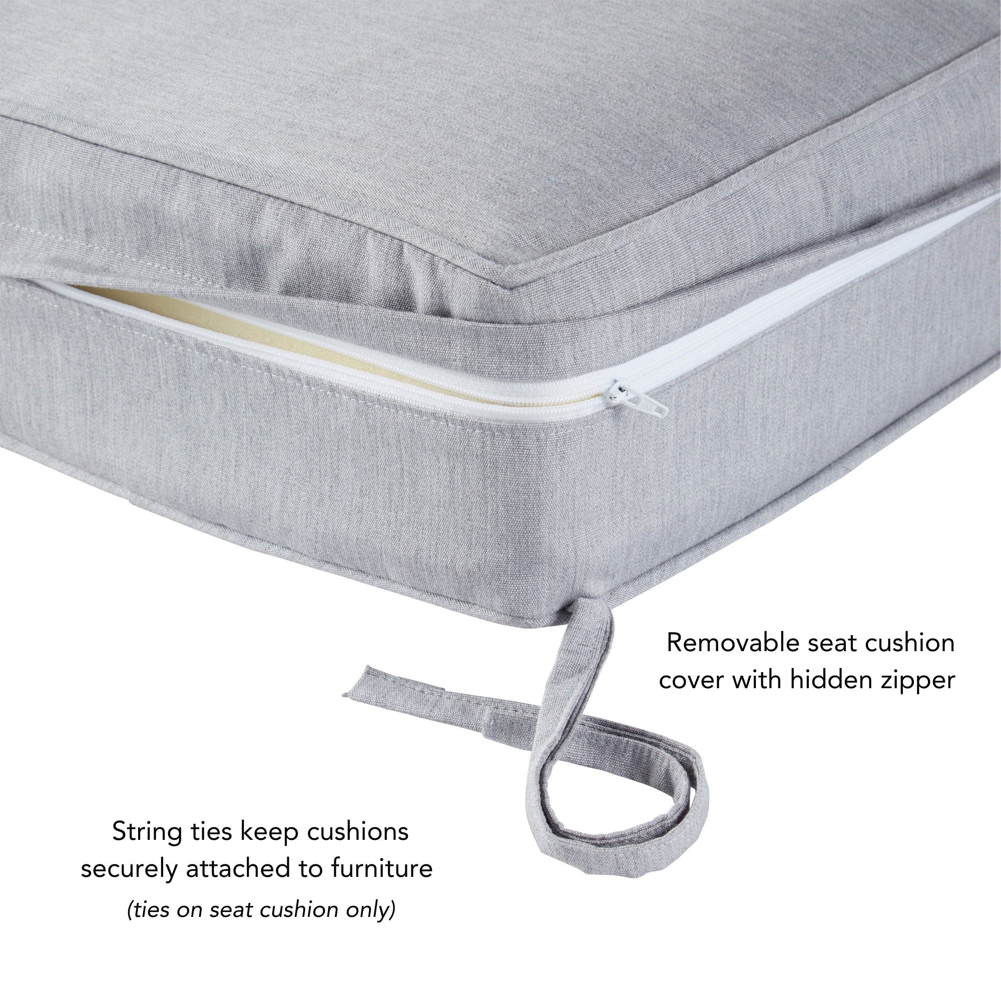 Ensemble de deux coussins d'extérieur haut de gamme Sunbrella pour assise profonde