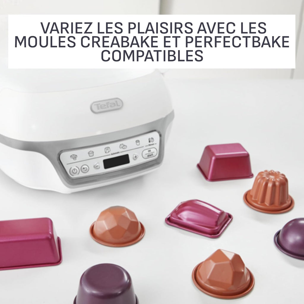 Cake Factory Délices Silver, Four à gâteaux intelligent, 5 programmes, mode manuel, moules muffins, cakes, madeleines, verrines, KD812110