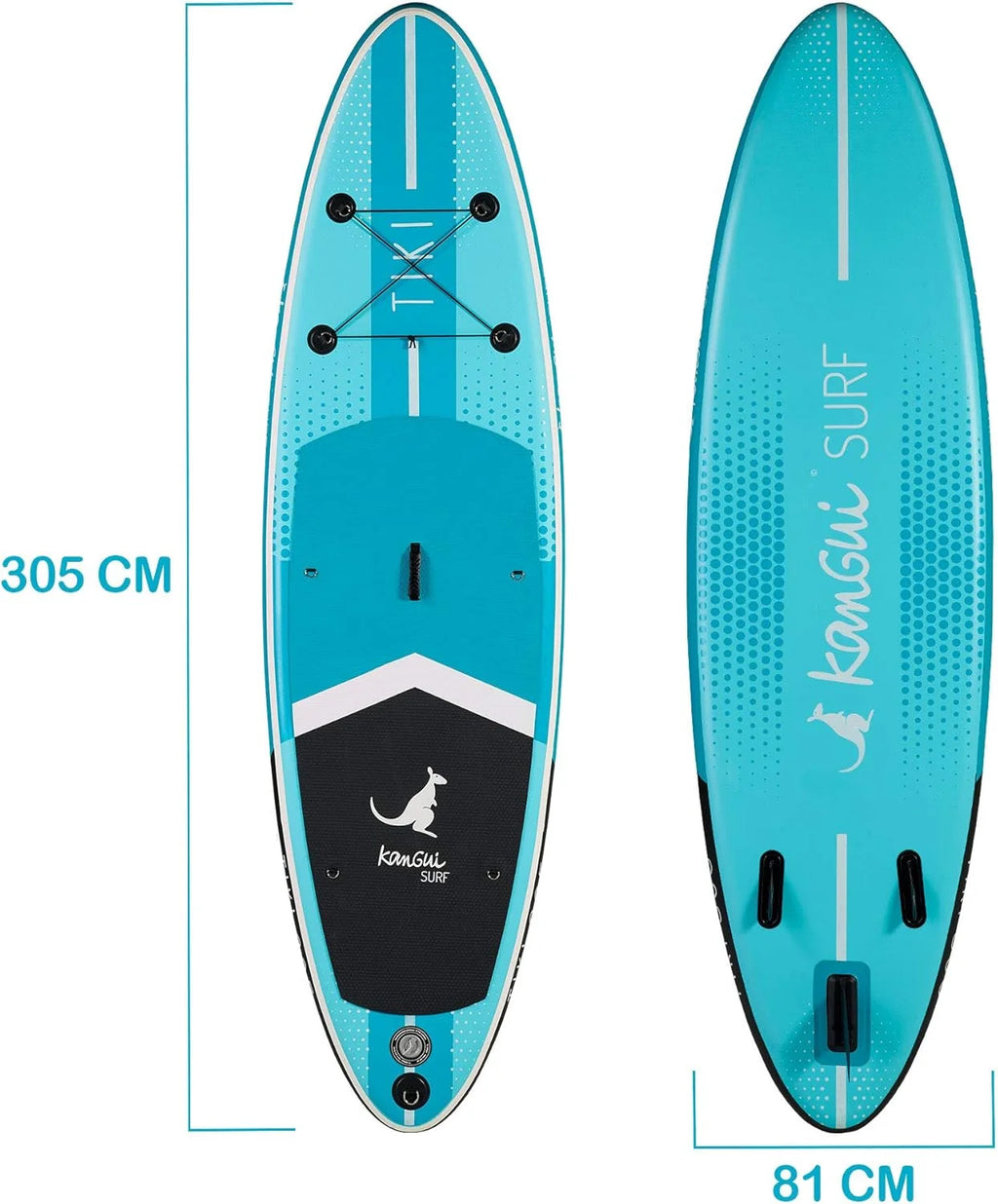 Kangui - Stand up Paddle 305cm Sup Gonflable + pagaie + Sac à Dos + Pompe Haute Pression + Leash + kit de réparation - TIKI