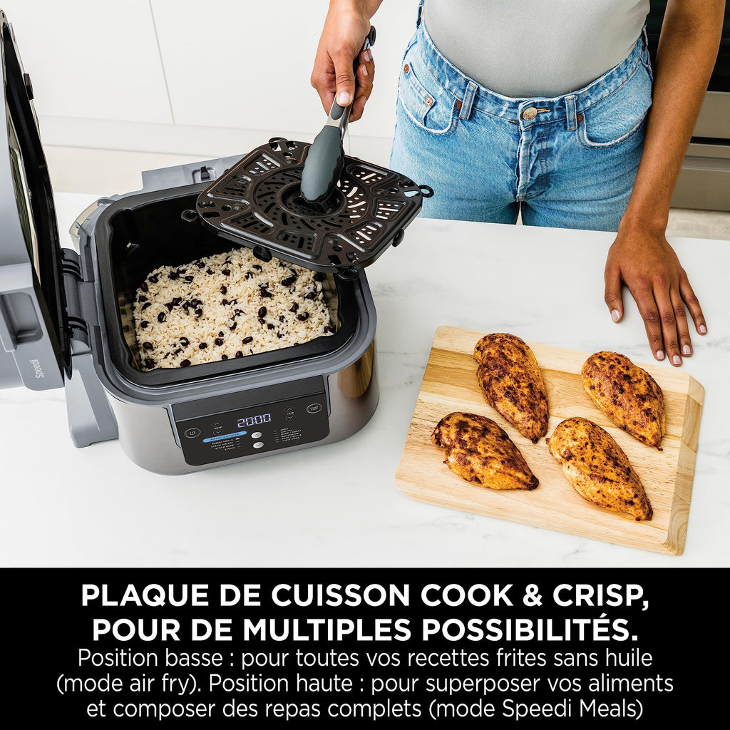 Ninja Speedi 10-en-1 Cuiseur rapide, Air Fryer, Friteuse à air et Multicuiseur, 5.7L, Repas pour 4 en 15 minutes, Vapeur, Gril, Cuire au four, Rôtir,