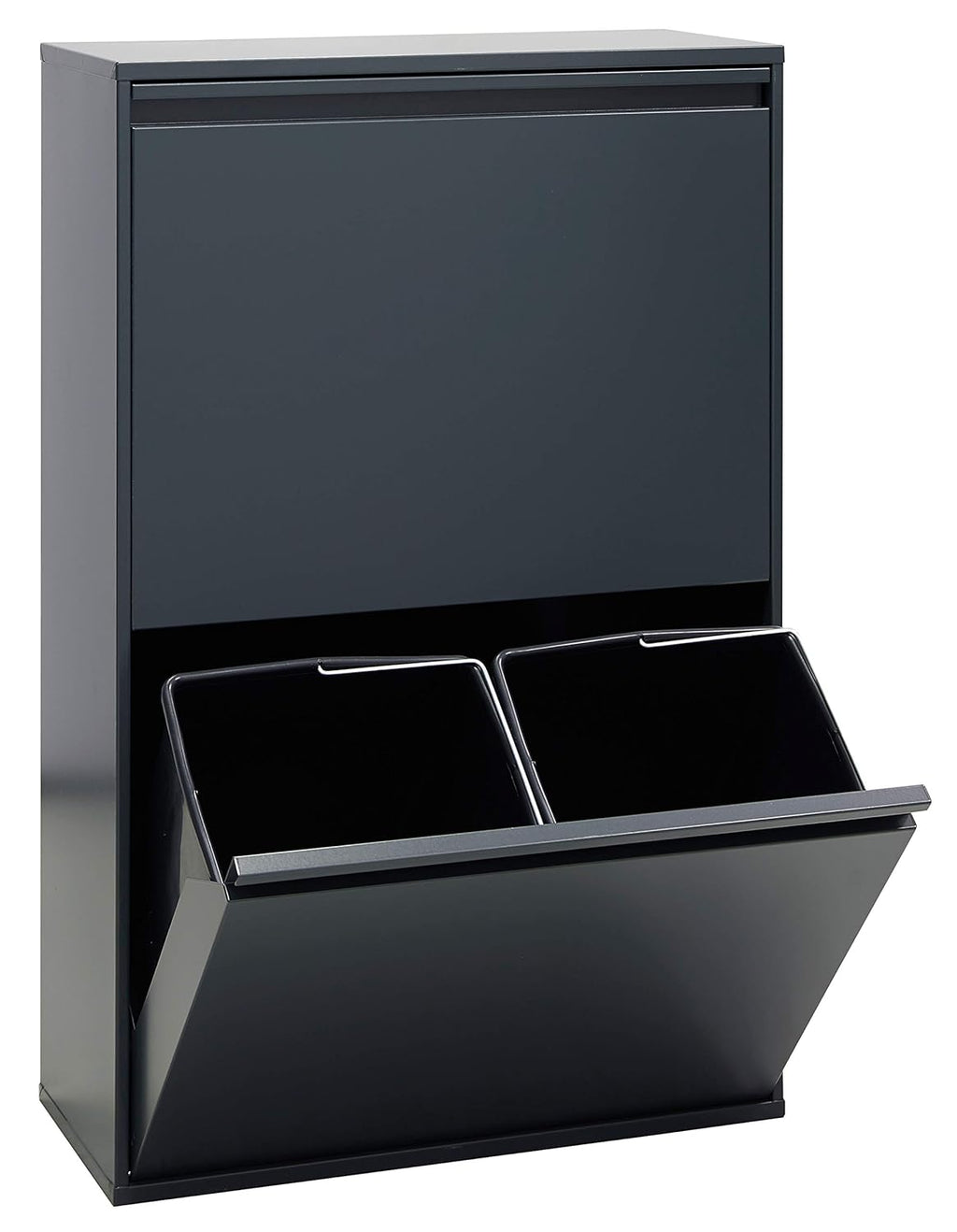 ARREGUI Basic CR604-B Poubelle de Recyclage Cuisine 4 Bacs | 4 x 17 L (68 L) | Poubelle de Tri Sélectif 4 Rangements | Meuble Poubelle en Acier avec 4 Seaux | Sac Poubelle | anthracite : Cuisine et Maison