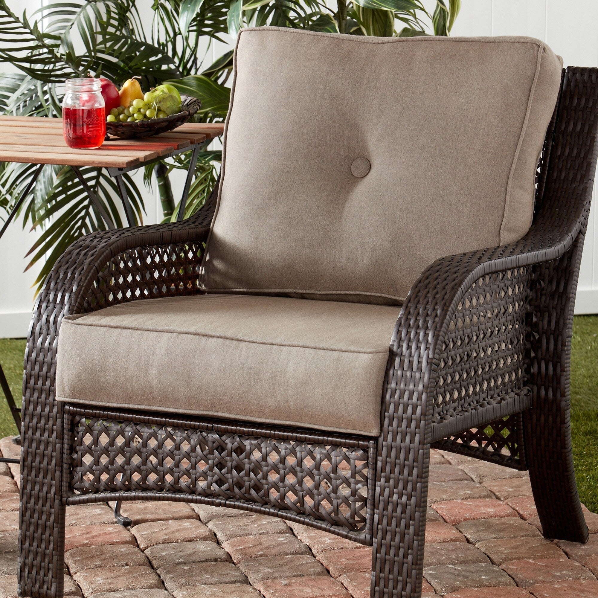 Ensemble de deux coussins d'extérieur haut de gamme Sunbrella pour assise profonde