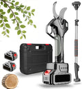 Sécateur électrique professionnel sans fil avec perche télescopique 2,1 m, écran LCD, batteries lithium rechargeables (2)(Noir/Argent)