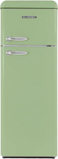 SCHNEIDER SCDD208VVA, Réfrigérateur 2 portes, 211L (172+39), Froid statique, Dégivrage automatique, 3 clayettes verre, Thermostat réglables, Pieds réglables,Vert amande