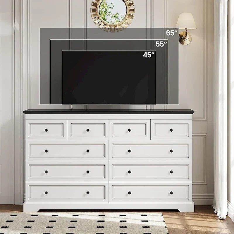 Commode à 10 tiroirs, grande commode à 55 tiroirs en bois et chiffonnier