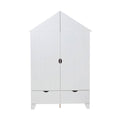 Armoire de Rangement en Bois Blanc en Forme de Maison