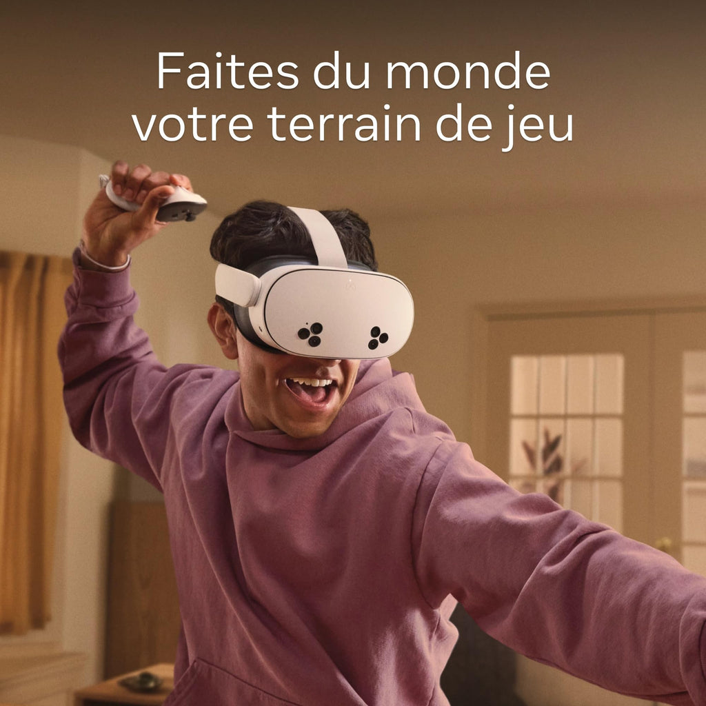 Meta Quest 3S 128 Go – Plongez dans la réalité Mixte – Casque Tout-en-Un – Essayez Meta Horizon+ sans Frais Pendant 3 Mois