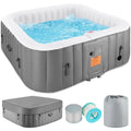 Spa gonflable d'extérieur 4-6 personnes avec panneau de commande et 130 jets, couverture isolante et tapis de sol – 75 po L