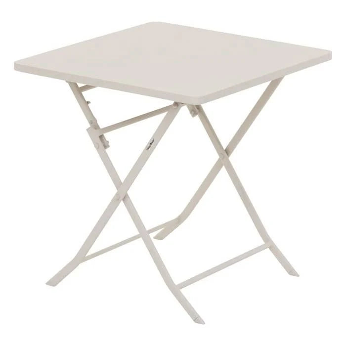 Table de jardin pliante carrée "Greensboro" pétrole 2 places en acier traité époxy - Hespéride