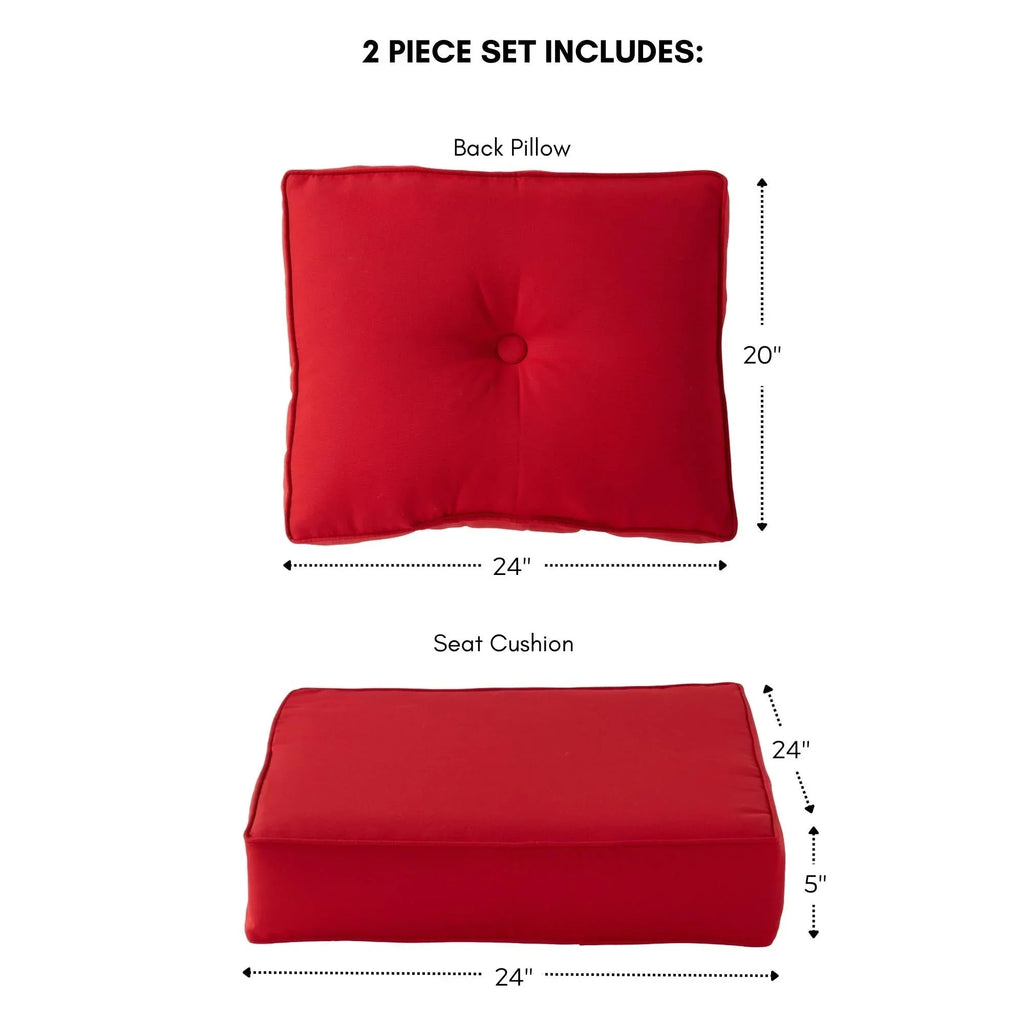 Ensemble de deux coussins d'extérieur haut de gamme Sunbrella pour assise profonde