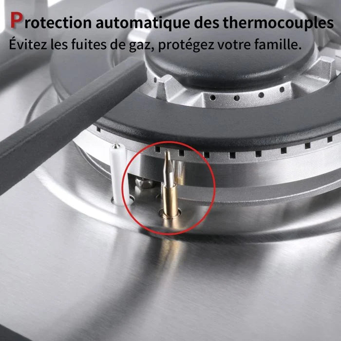 Plaque de cuisson gaz IsEasy MGBS-314A 4 feux Inox