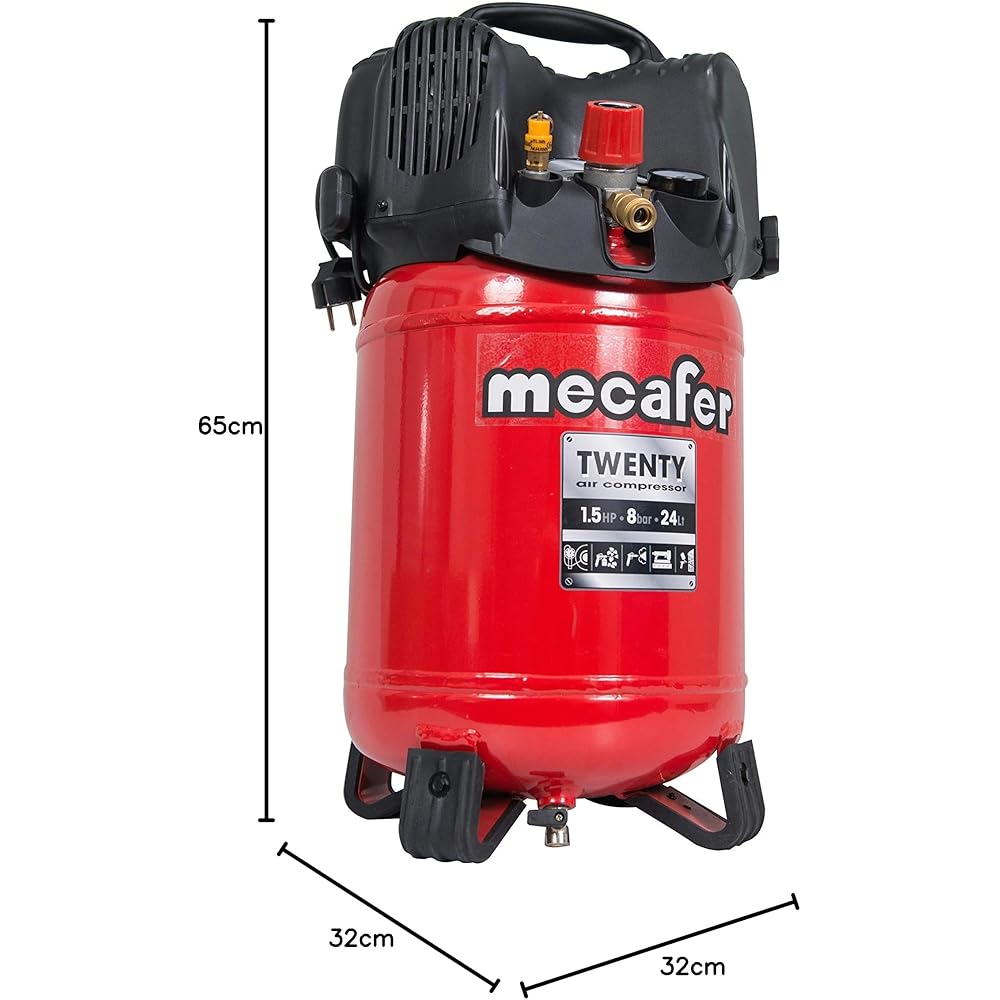 Mecafer Compresseur 24l 1,5hp Twenty : Bricolage