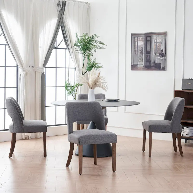 Lot de 4 chaises de salle à manger tapissées de tissu