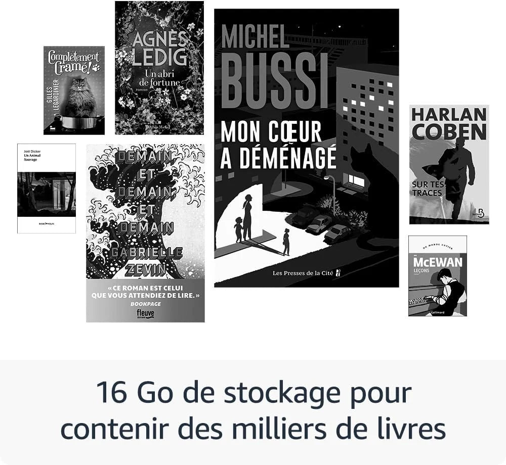 Amazon Kindle (Nouvelle génération) - Le plus léger et compact, avec écran antireflets, changements de page plus rapides et éclairage avant réglable - 16 Go - Avec publicités - Noir