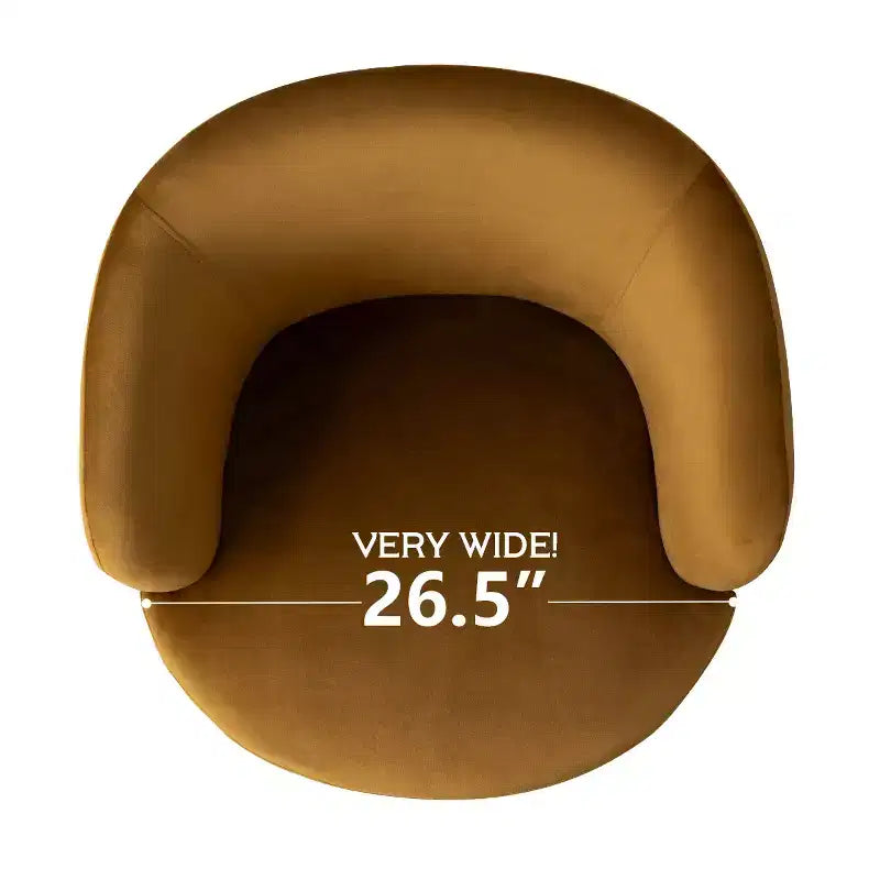 Fauteuil d'appoint pivotant moderne en velours, Fauteuil barillet rembourré avec rotation à 360°, Fauteuil de salon pour le séjour et le coin lecture - Panipeachy