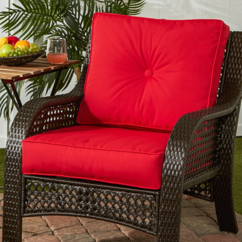 Ensemble de deux coussins d'extérieur haut de gamme Sunbrella pour assise profonde