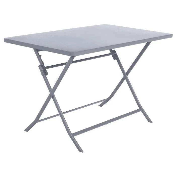 Table de jardin pliante carrée "Greensboro" pétrole 2 places en acier traité époxy - Hespéride