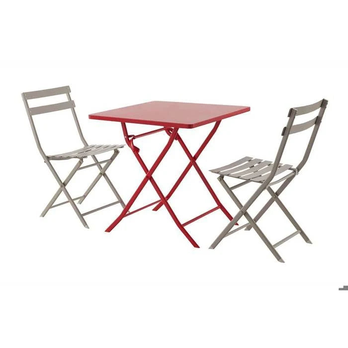Table de jardin pliante carrée "Greensboro" pétrole 2 places en acier traité époxy - Hespéride