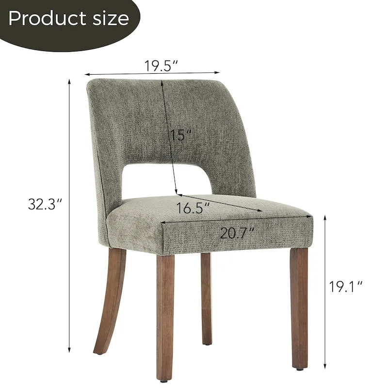 Lot de 4 chaises de salle à manger tapissées de tissu