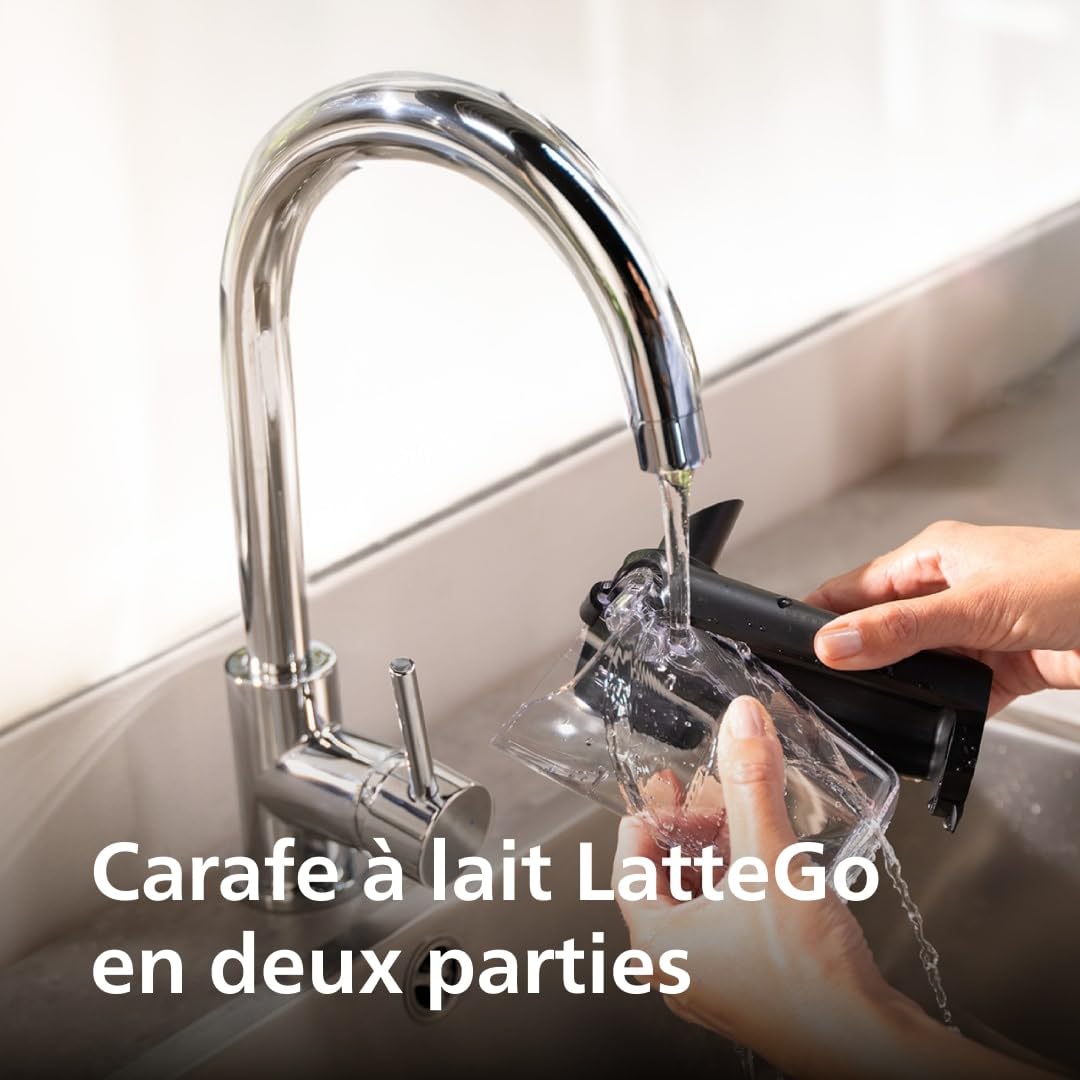Philips Série 5400 Machine Expresso - Café à Grain - LatteGo Mousseur à Lait, 12 Spécialités de Café, Affichage Intuitif, 4 Profils Utilisateur, Chrom
