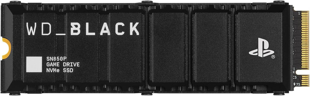 WD_BLACK SN850P 2 To PS5 SSD, Disque SSD interne, Lecture jusqu'à 7300 Mo/s, M.2 2280 PCIe NVMe, Carte d'extension PS5, Officielle pour et PS5 Consoles, avec dissipateur Thermique, Noir