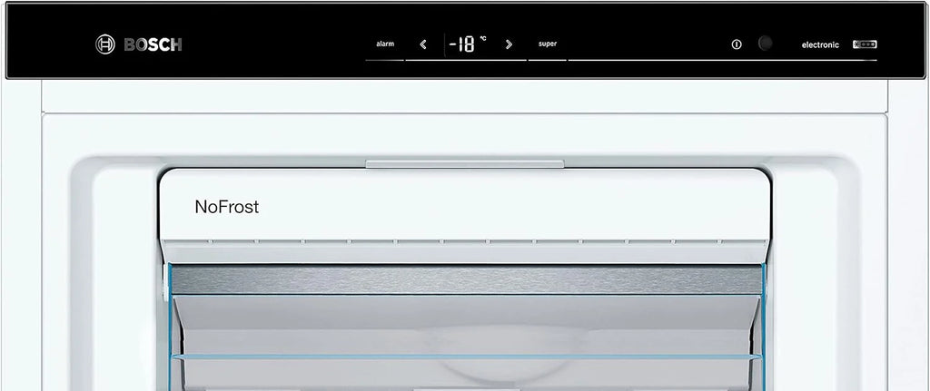 Bosch GSN54AWCV Série 6 Congélateur XXL 176 x 70 cm extra large 327 L NoFrost ne dégivrage plus jamais avec éclairage LED uniforme BigBox Espace pour gros aliments congelés Blanc