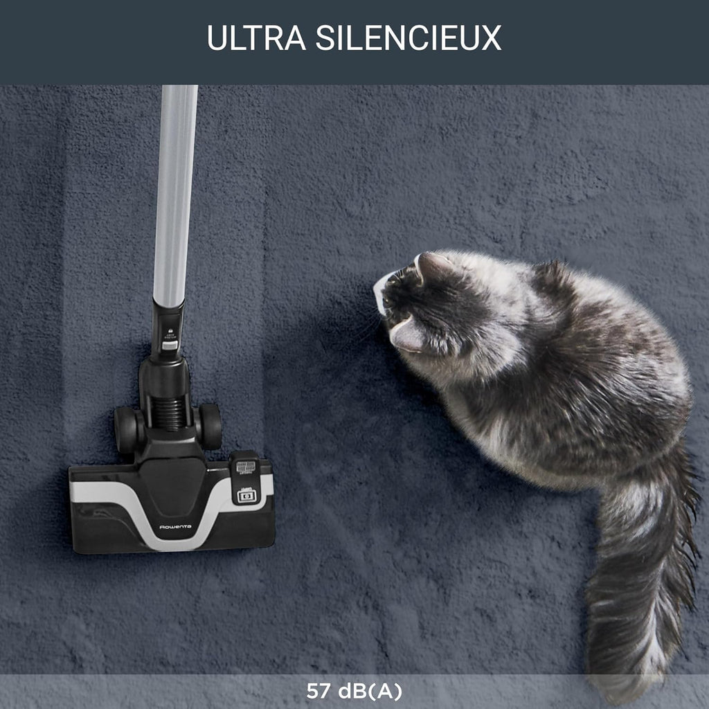 Rowenta Silence Force Effitech Aspirateur avec Sac, Basse Conso, Silencieux 57 DB(A), Filtration Haute efficacité, Rayon d'action 12 m, 4,5L RO7474EA, Rouge Tanin
