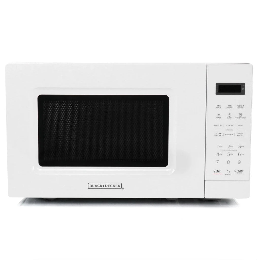 Four à micro-ondes numérique à LED de 0,7 pi³ et 700 W, blanc, avec sécurité enfant