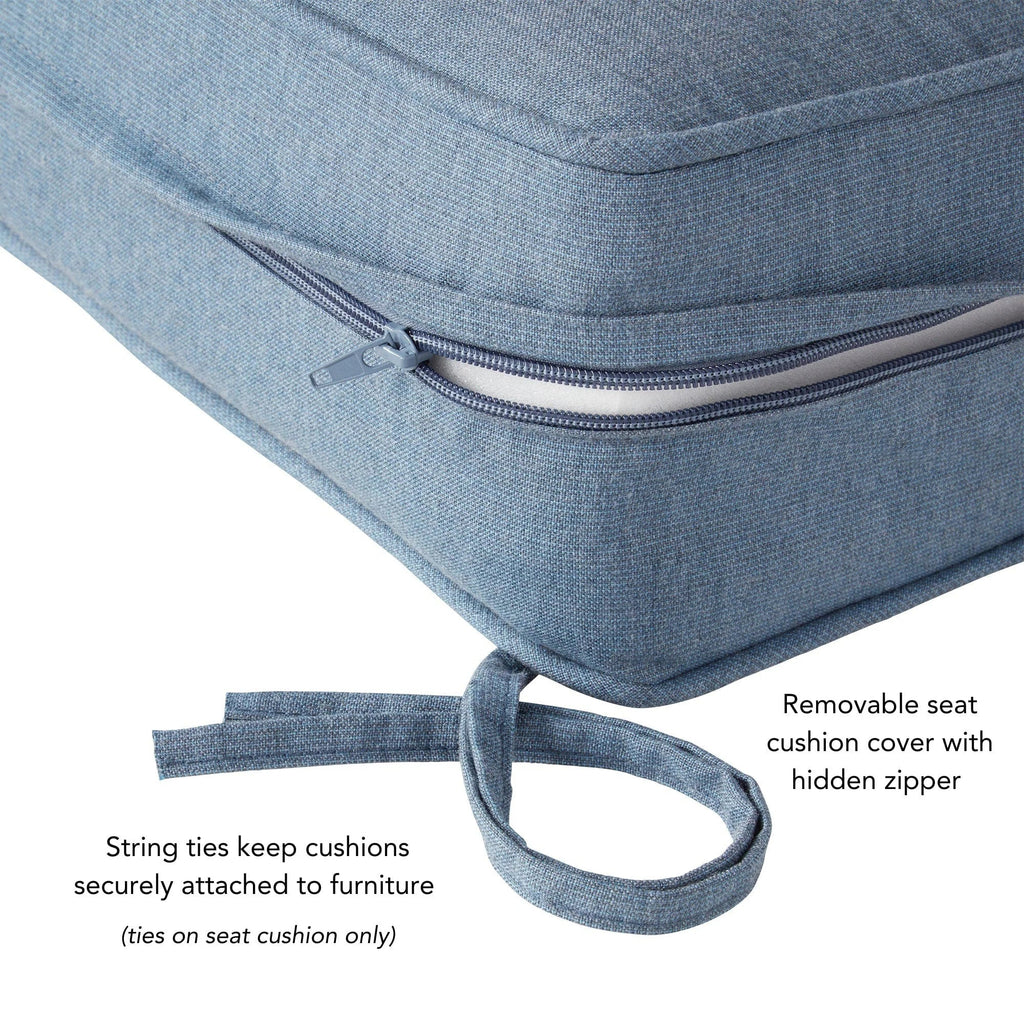 Ensemble de deux coussins d'extérieur haut de gamme Sunbrella pour assise profonde