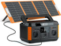 FlashFish 520Wh Generateur Electrique avec Panneau Solaire 100W,Station Electrique Portable avec 2x CA 560W(crête 1100W),5x Sorties CC et 4x USB,Batterie de Secours pour Camping,Extérieur,Domestique
