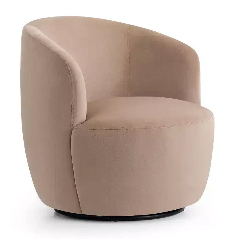 Fauteuil d'appoint pivotant moderne en velours, Fauteuil barillet rembourré avec rotation à 360°, Fauteuil de salon pour le séjour et le coin lecture - Panipeachy