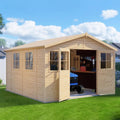 Abri de jardin avec beaucoup d'espace de rangement Freital 02 naturel 3,5 x 3,5 mètres