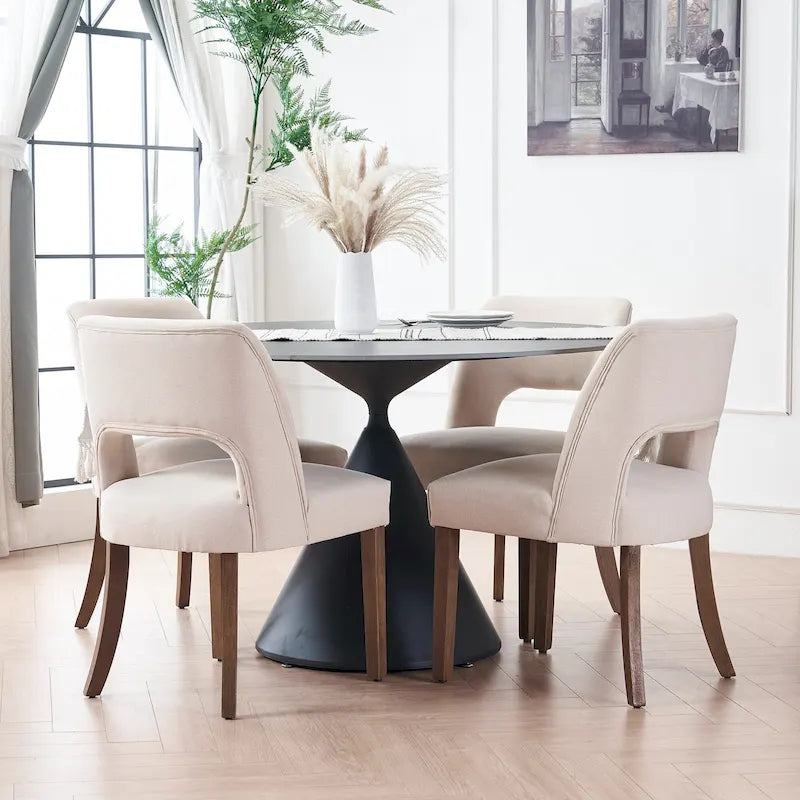 Lot de 4 chaises de salle à manger tapissées de tissu