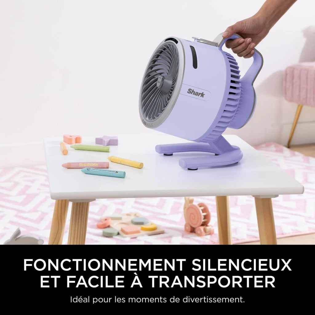 Shark FlexBreeze HydroGo, ventilateur brumisateur portable, rafraîchisseur d'air silencieux intérieur/extérieur, discret et durable, avec/sans fil, léger, 5 réglages de vitesse, Lila FA050EULV