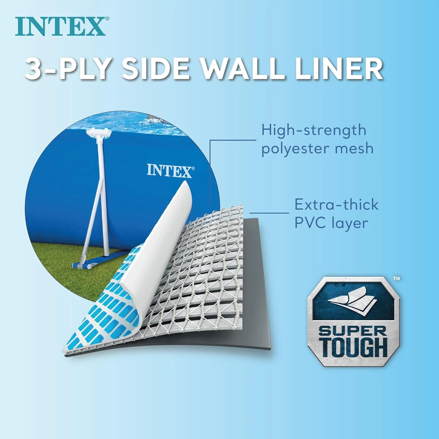 Intex Piscine Metal Frame Junior rectangulaire Tubulaire (l) 2,20 x (l) 1,50 x (h) 0,60m