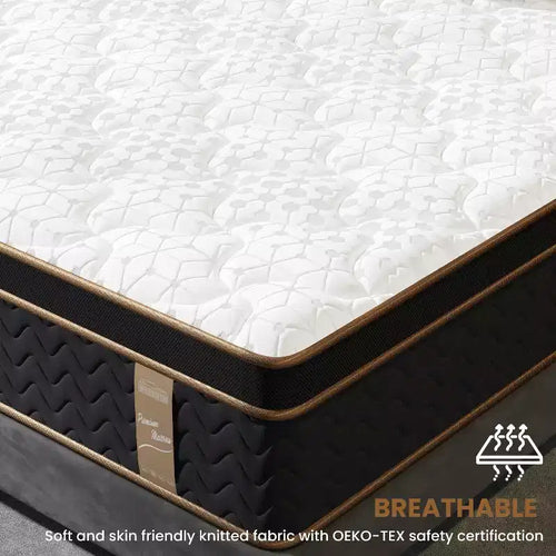10 matelas hybrides King Plush avec ressorts ensachés et mousse à mémoire de forme au gel, sans fibre de verre