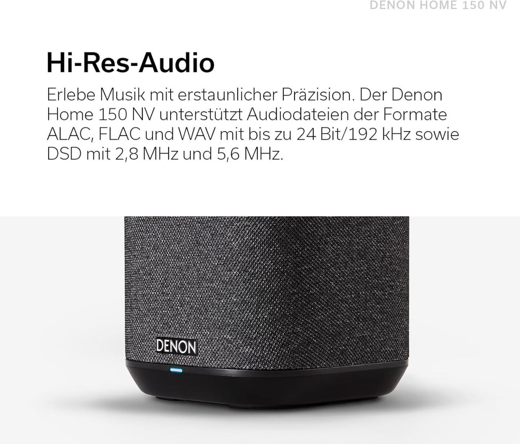 Denon Home 150 enceinte multiroom Hi-Fi avec HEOS intégré, Alexa intégrée, Wi-Fi, Bluetooth, USB, AirPlay 2, audio Hi-Res, noir