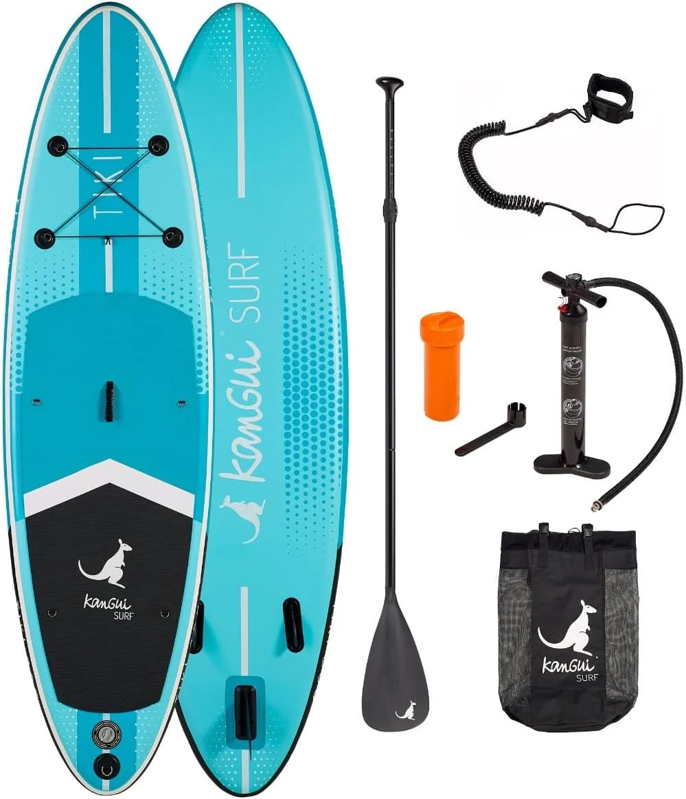 Kangui - Stand up Paddle 305cm Sup Gonflable + pagaie + Sac à Dos + Pompe Haute Pression + Leash + kit de réparation - TIKI